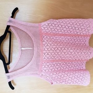 Free People Knit Eyelet Crop Tank Top